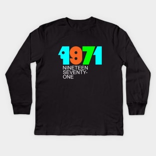 Retro 1971 Kids Long Sleeve T-Shirt